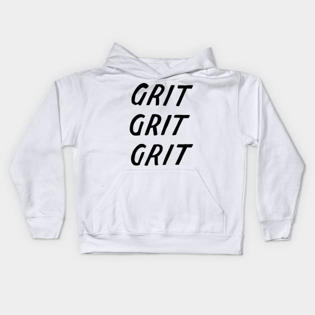 grit (white) Kids Hoodie by noviajonatan